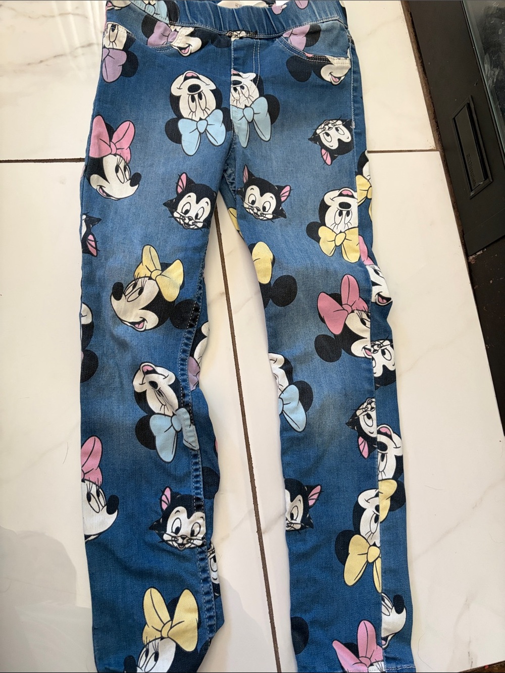 H&M Blue Minnie & Friends Cartoon Print Leggings